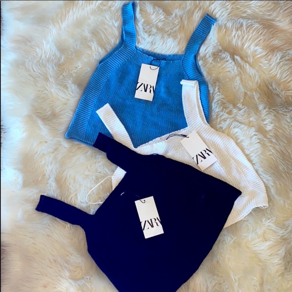 Zara Knit Tank/Crop Top - White